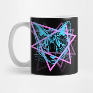 Psychedelic Rave Cat Abstract Vaporwave Gift Mug